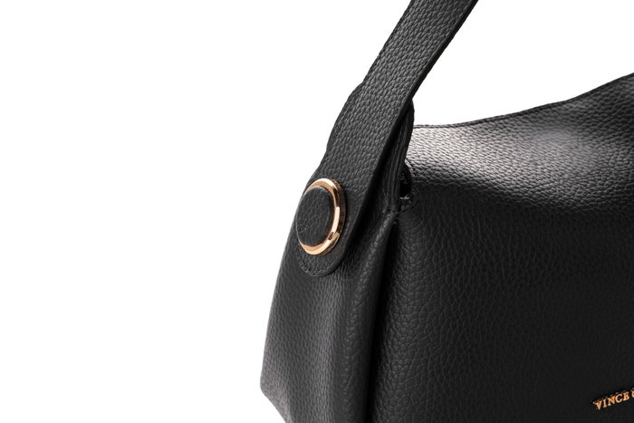 Vince Camuto Trieste Bolso Negro de Piel de Polivinilo Elegante y Duradero para Mujer
